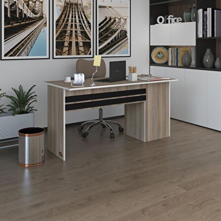 Kenzlife ofis masası kamikaze crd sol 75*130*60 raflı dolap şeritli bilgisayar çalışma masası