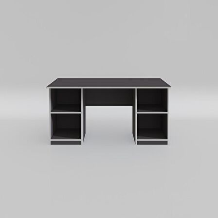 Kenzlife ofis masası masi oka gri 75*150*60 raflı dolap çiftli bilgisayar çalışma masası