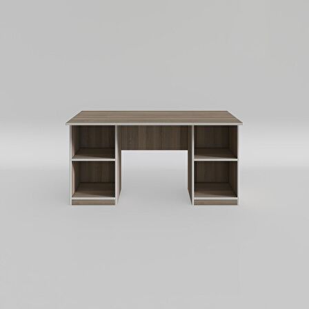 Kenzlife ofis masası masi oka crd 75*150*60 raflı dolap çiftli bilgisayar çalışma masası