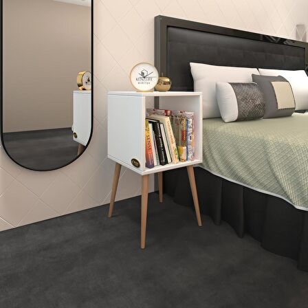 Kenzlife komodin biterge byz 74*39*39 ahşap ayaklı komidin kitaplık