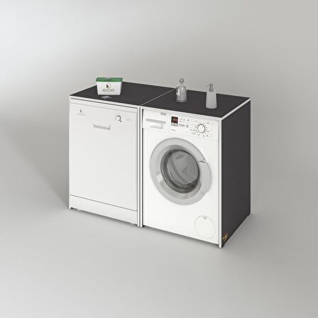 Kenzlife çamaşır&kurutma&bulaşık makinesi dolabı naumkare gri 90*140*60 kapaksız arkalıksız