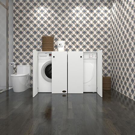 Kenzlife çamaşır&kurutma&bulaşık makinesi dolabı tatyanakare byz 90*140*60 kapaklı arkalıksız