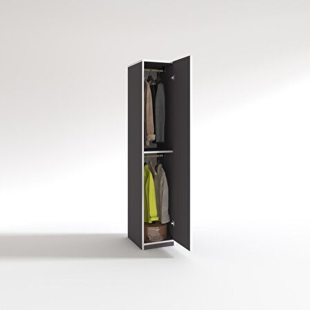 Kenzlife gardırop öğrenci dolabı tek kapılı günebakan gri 180*35*42 gri gardolap dolap ofis