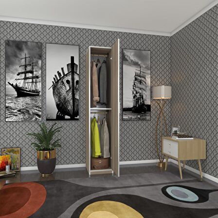 Kenzlife gardırop öğrenci dolabı tek kapılı günebakan crd 180*35*42 crd gardolap dolap ofis
