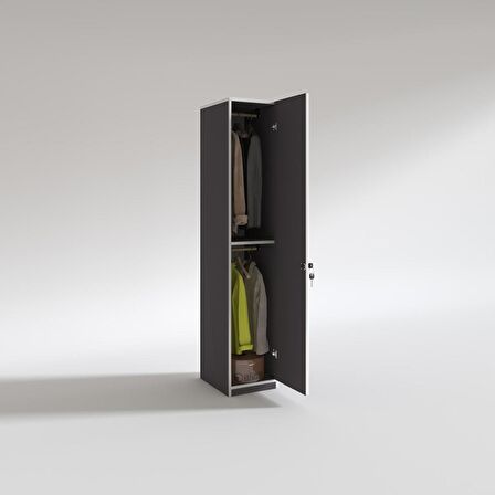 Kenzlife kilitli gardırop öğrenci dolabı tek kapılı günebakan gri 180*35*42 gardolap dolap ofis