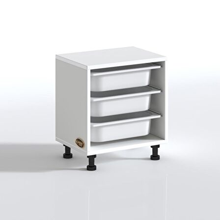 Kenzlife sepetli mutfak dolabı ruberu byz 050x45x30 banyo oyuncak çamaşır beyaz 3 lü sepet