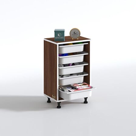 Kenzlife sepetli mutfak dolabı ruberu cvz 074x45x30 banyo oyuncak çamaşır beyaz 5 li sepet