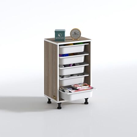 Kenzlife sepetli mutfak dolabı ruberu crd 074x45x30 banyo oyuncak çamaşır beyaz 5 li sepet