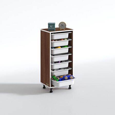 Kenzlife sepetli mutfak dolabı ruberu cvz 098x45x30 banyo oyuncak çamaşır beyaz 7 li sepet