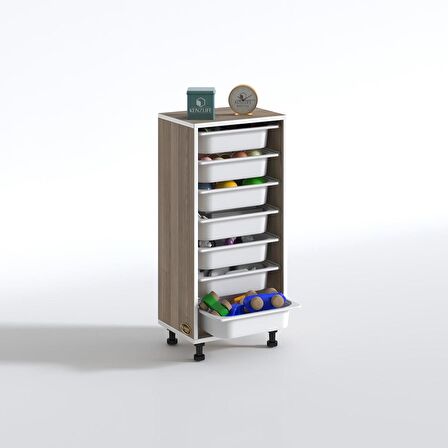 Kenzlife sepetli mutfak dolabı ruberu crd 098x45x30 banyo oyuncak çamaşır beyaz 7 li sepet