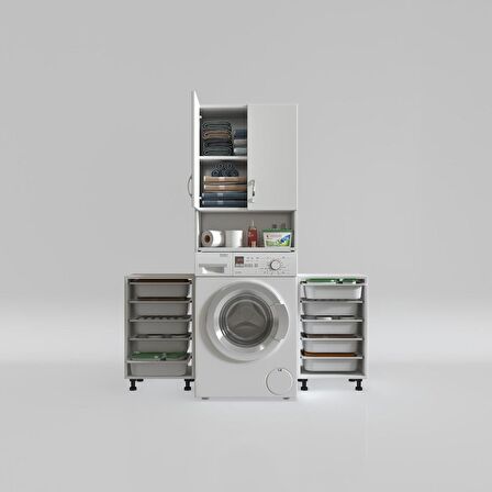Kenzlife çamaşır makinesi dolabı sinemsepetduble byz 05 li banyo arkalıksız kurutma bulaşık