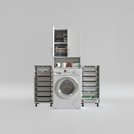 Kenzlife çamaşır makinesi dolabı sinemsepetduble byz 07 li banyo arkalıksız kurutma bulaşık