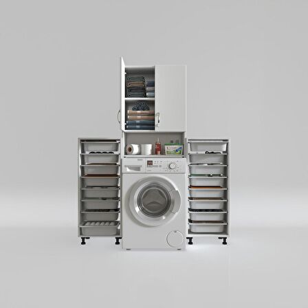 Kenzlife çamaşır makinesi dolabı sinemsepetduble byz 08 li banyo arkalıksız kurutma bulaşık