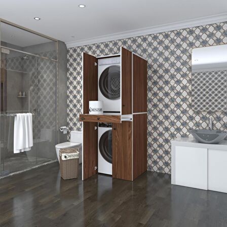 Kenzlife çamaşır-kurutma makinesi dolabı el kindi cvz 187*070*60 çekmeceli kapaklı banyo