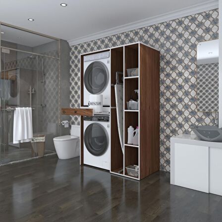Kenzlife çamaşır-kurutma makinesi dolabı gutas sağ cvz 187*120*60 çekmeceli banyo