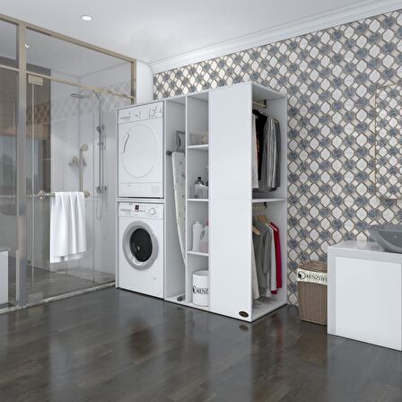 Kenzlife çamaşır-kurutma makinesi dolabı ve giysi dolabı kazvini sağ byz 180*160*60  banyo