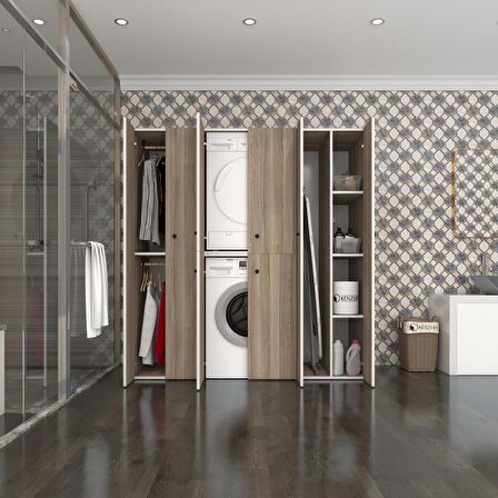 Kenzlife çamaşır-kurutma makinesi dolabı ve giysi dolabı suyuti sağ crd 180*170*60  banyo