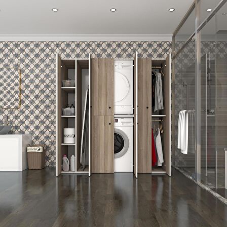 Kenzlife çamaşır-kurutma makinesi dolabı ve giysi dolabı suyuti sol crd 180*170*60  banyo