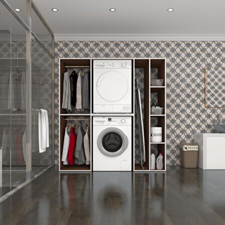 Kenzlife çamaşır-kurutma makinesi dolabı ve giysi dolabı cevheri sağ cvz 180*170*60  banyo