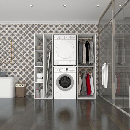 Kenzlife çamaşır-kurutma makinesi dolabı ve giysi dolabı cevheri sol byz 180*170*60  banyo