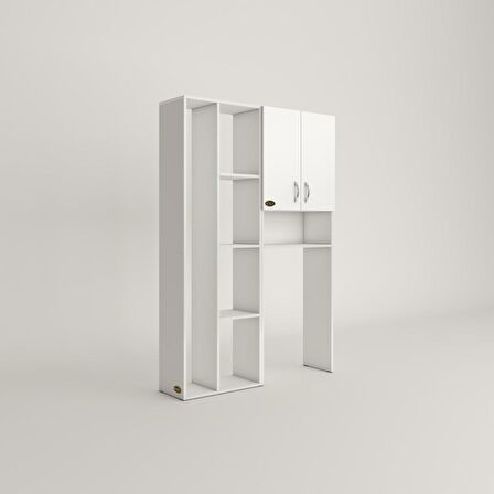 Kenzlife çamaşır makinesi dolabı sinemsüpürge byz 180*126*30 banyo kapaklı arkalıklı raflı