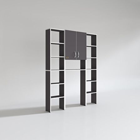 Kenzlife çamaşır makinesi dolabı veronikamaksduble gri 180*126*20 banyo arkalıksız raflı