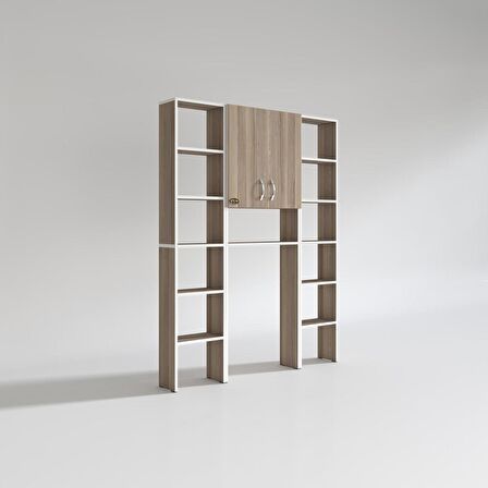 Kenzlife çamaşır makinesi dolabı veronikamaksduble crd 180*126*20 banyo arkalıksız raflı