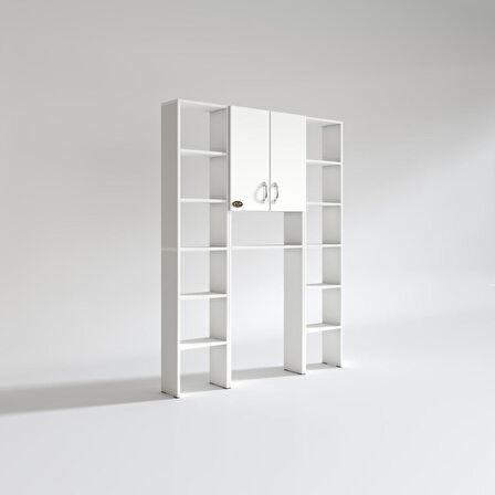 Kenzlife çamaşır makinesi dolabı veronikamaksdublemdf byz 180*096*20 % 100 MDF full Mdf banyo arkalıksız raflı