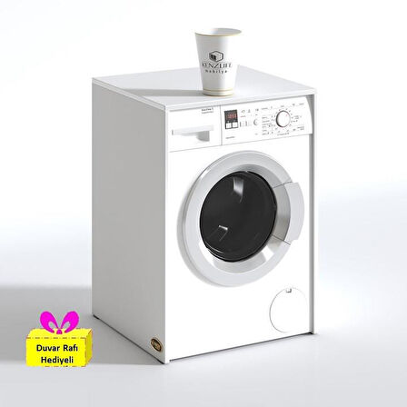 Kenzlife çamaşır makinesi dolabı naum byz 90*70*60 banyo arkalıksız + tekli duvar rafı hediyeli