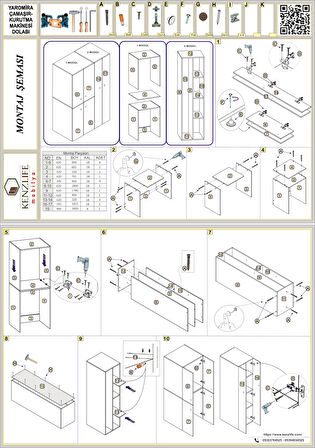 Kenzlife çamaşır-kurutma makinesi dolabı kapaklı yaromira byz 180*120*60 banyo arkalıksız + teklif duvar rafı hediyeli