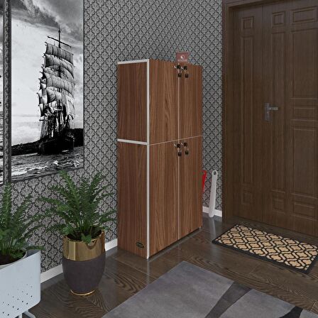Kenzlife ayakkabılık ayakkabı dolabı kilitli be real cvz 140*70*32 kapaklı arkalıklı ofis dolabı iki bölme