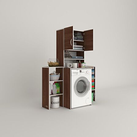 Kenzlife çamaşır makinesi dolabı hayzummaks cvz 180*096*55 banyo kiler çift kapaklı arkalıklı 
