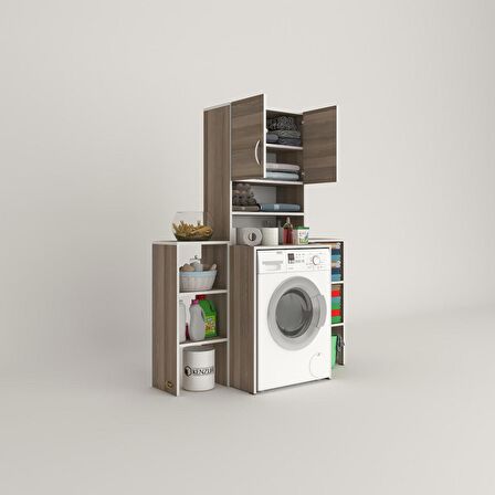 Kenzlife çamaşır makinesi dolabı hayzummaks crd 180*096*55 banyo kiler çift kapaklı arkalıklı