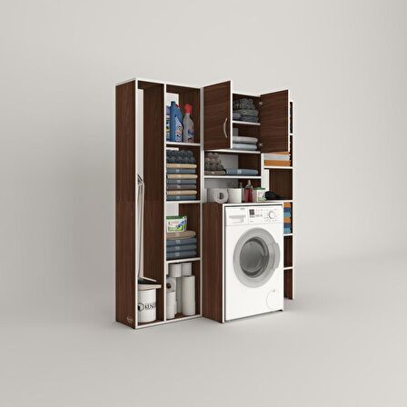 Kenzlife çamaşır makinesi dolabı hayzummega cvz 180*156*55 banyo kiler çift kapaklı arkalıklı 