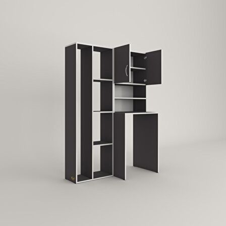 Kenzlife çamaşır makinesi dolabı hayzumsüpürge gri 180*126*55 banyo kiler çift kapaklı arkalıklı 