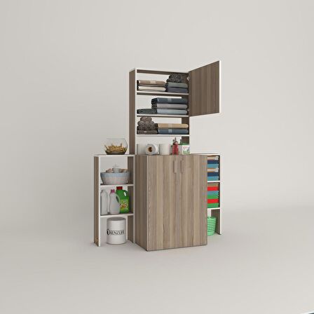Kenzlife çamaşır makinesi dolabı kasparovmaks crd 180*096*55-20 banyo kapaklı arkalıksız