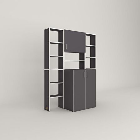 Kenzlife çamaşır makinesi dolabı kasparovmaksduble gri 180*126*55-20 banyo kapaklı arkalıksız