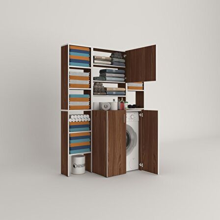 Kenzlife çamaşır makinesi dolabı kasparovmaksduble cvz 180*126*55-20 banyo kapaklı arkalıksız