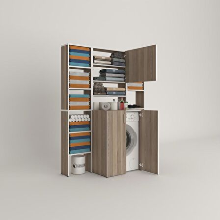 Kenzlife çamaşır makinesi dolabı kasparovmaksduble crd 180*126*55-20 banyo kapaklı arkalıksız