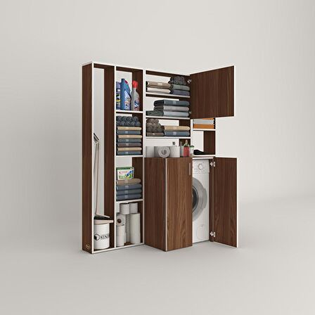 Kenzlife çamaşır makinesi dolabı kasparovmega cvz 180*156*55-20 banyo kapaklı arkalıksız