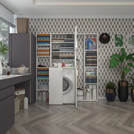 Kenzlife çamaşır makinesi dolabı kasparovmegamdf byz 180*156*55-20 % 100 mdf full mdf banyo arkalıksız