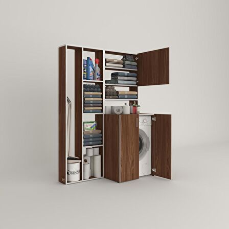 Kenzlife çamaşır makinesi dolabı kasparovsüpürge cvz 180*126*55-20 banyo kapaklı arkalıksız