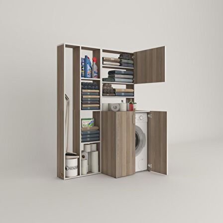 Kenzlife çamaşır makinesi dolabı kasparovsüpürge crd 180*126*55-20 banyo kapaklı arkalıksız