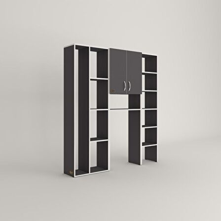 Kenzlife çamaşır makinesi dolabı veronikamega gri 180*156*20 banyo arkalıksız raflı