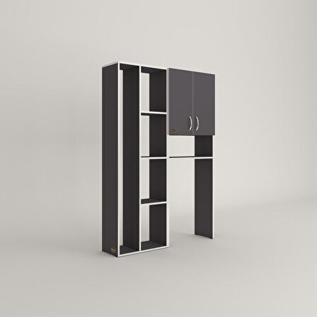 Kenzlife çamaşır makinesi dolabı veronikasüpürge gri 180*126*20 banyo arkalıksız raflı