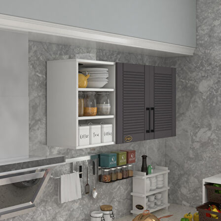 Kenzlife hazır mutfak dolabı kestane60 gri mod2 60*120*32 mebran kapak suntalam gövde