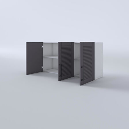 Kenzlife hazır mutfak dolabı limon60 gri mod2 60*120*32 mebran kapak suntalam gövde