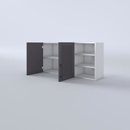 Kenzlife hazır mutfak dolabı maydanoz60 gri mod2 60*120*32 mebran kapak suntalam gövde
