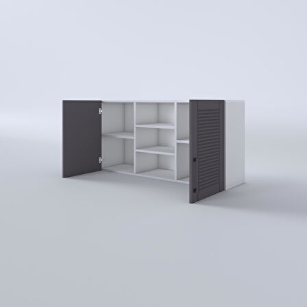 Kenzlife hazır mutfak dolabı pırasa60 gri mod2 60*120*32 mebran kapak suntalam gövde