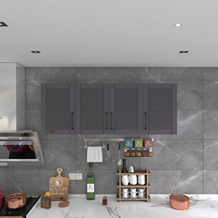 Kenzlife hazır mutfak dolabı soğan90 gri mod2 90*160*32 mebran kapak suntalam gövde